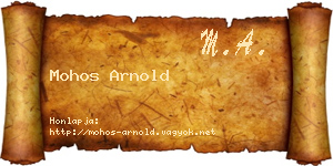 Mohos Arnold névjegykártya